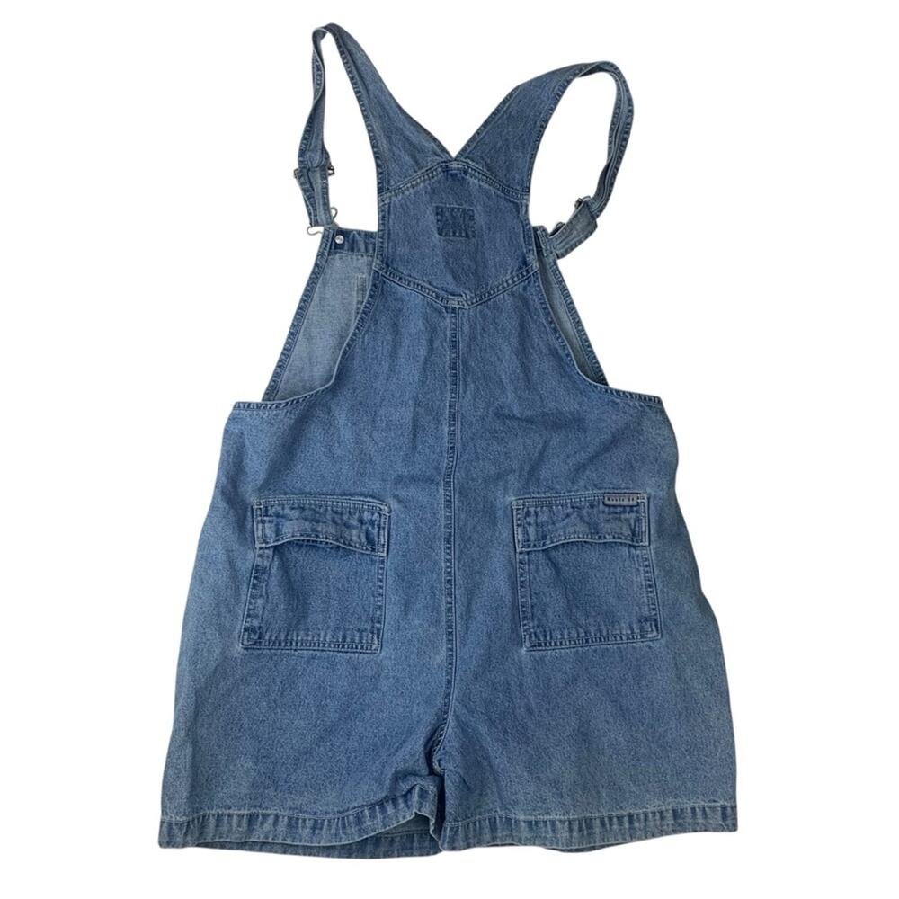 Route 66 size large denim shortalls floral embroidery vintage y2k boho cottage - Picture 2 of 10
